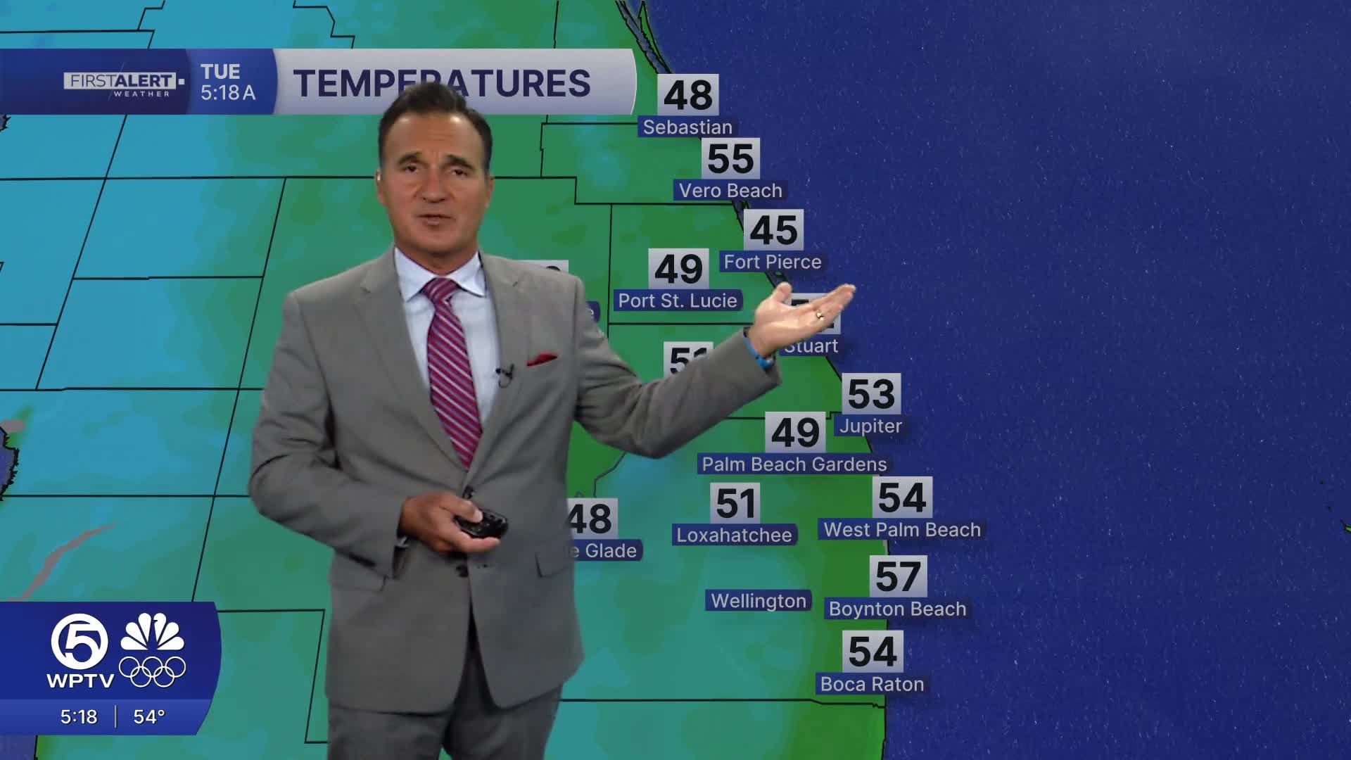 WPTV First Alert weather forecast for morning of Tuesday, Feb. 10, 2026