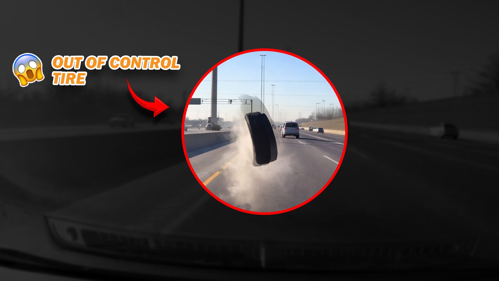 Runaway car tire crashes into another vehicle
