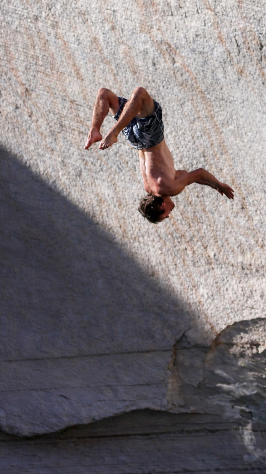 A clean backflop off a cliff