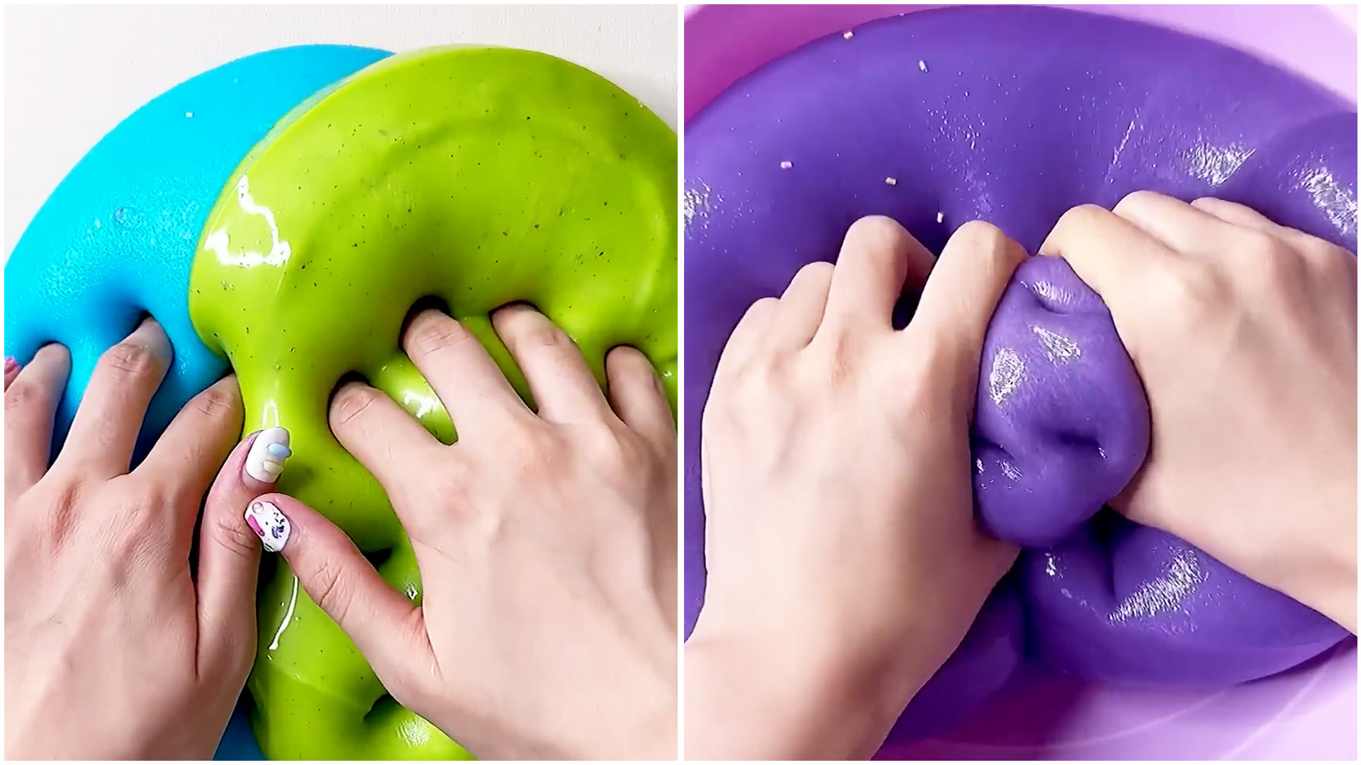 Relaxing glossy slime pressing ASMR