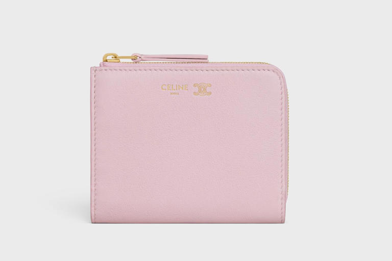 CELINE ピンクレザー 三つ折り財布 CELINE セリーヌ トリオンフ 三つ折り財布 札入れ 小銭入れ レザー
