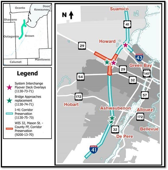 What to know about 4 Green Bay area I-41 repair projects, detours