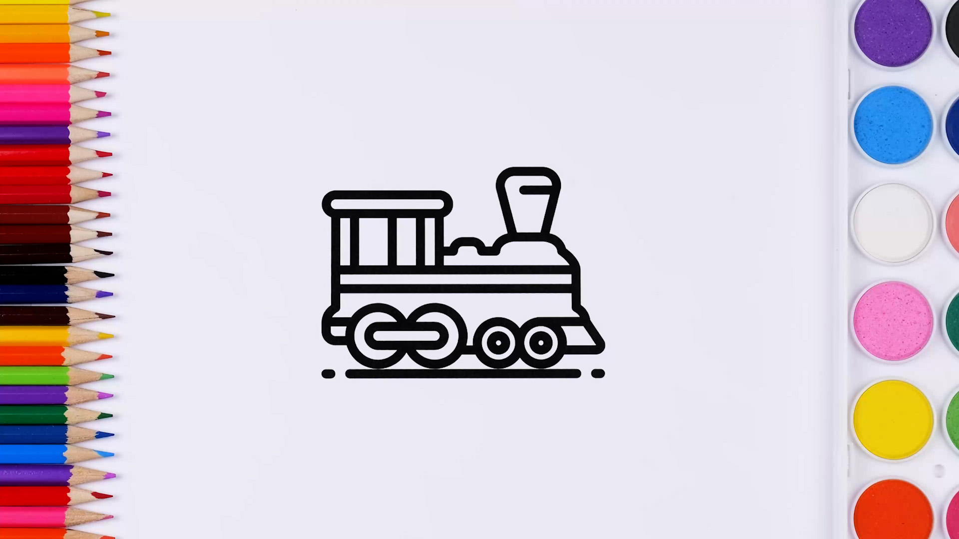 Train drawing | Coloring in for kids