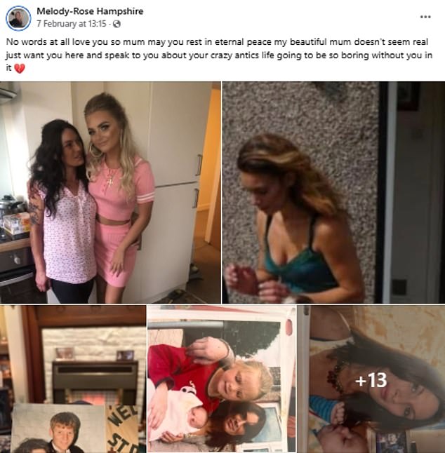 Sharing childhood pictures and videos of the pair together, Melody-Rose Hampshire posted a tribute on Facebook