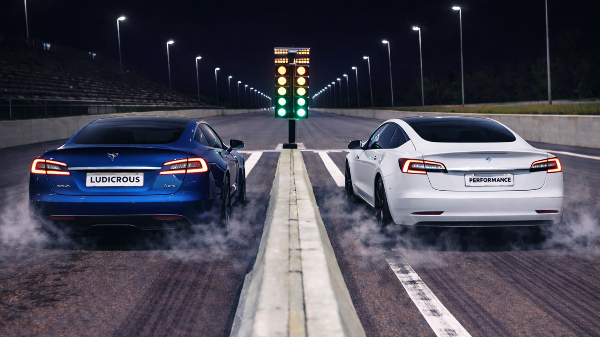 Tesla Model S P100D vs Tesla Model 3 Performance drag race