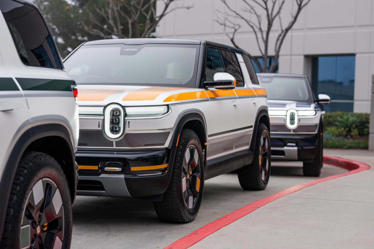View exterior photos of the 2027 Rivian R2 prototype