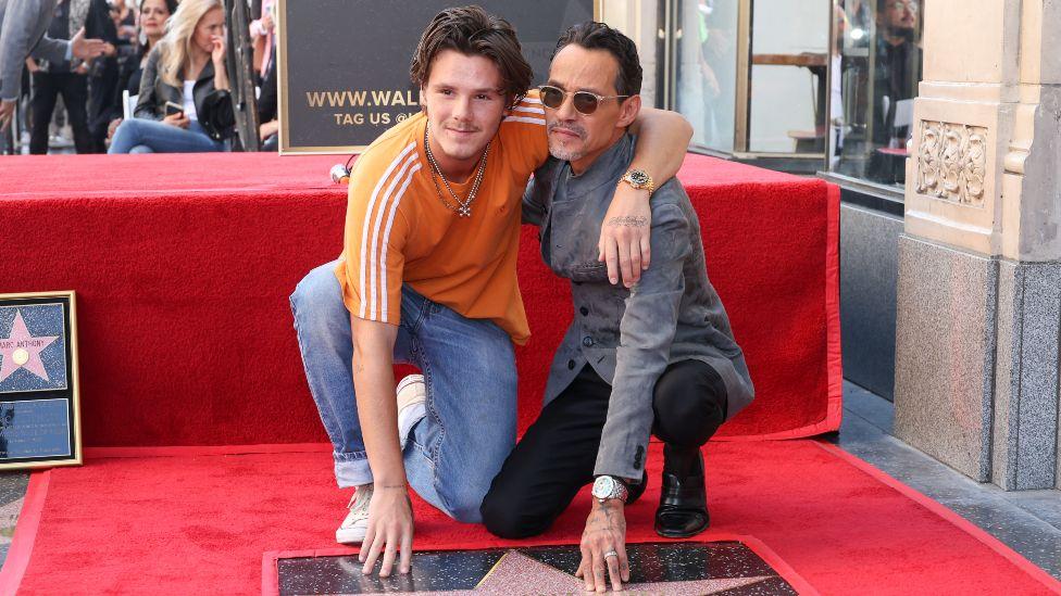 Marc Anthony is a long-term friend of the Beckham family and godfather to Cruz (pictured in 2023)