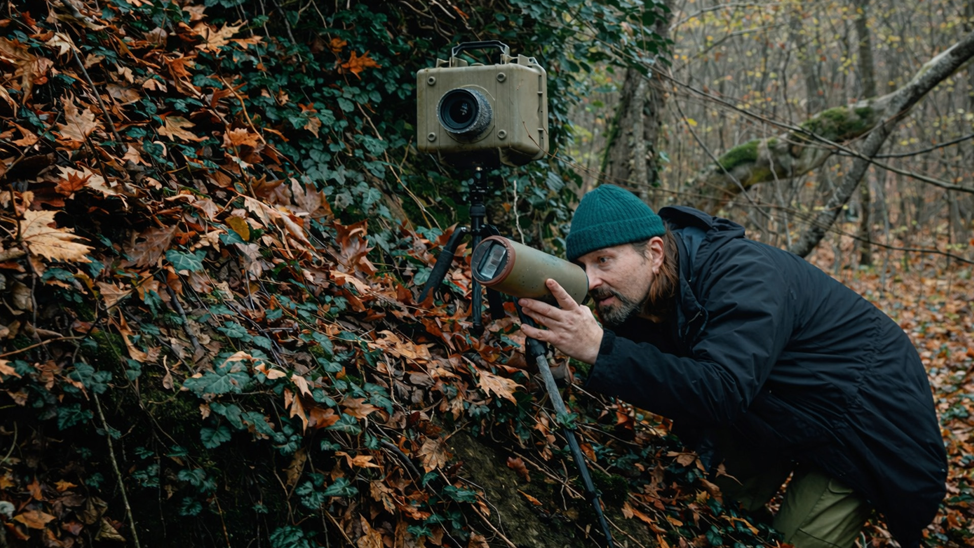 Guide to setting up a DSLR camera trap on a steep cliff