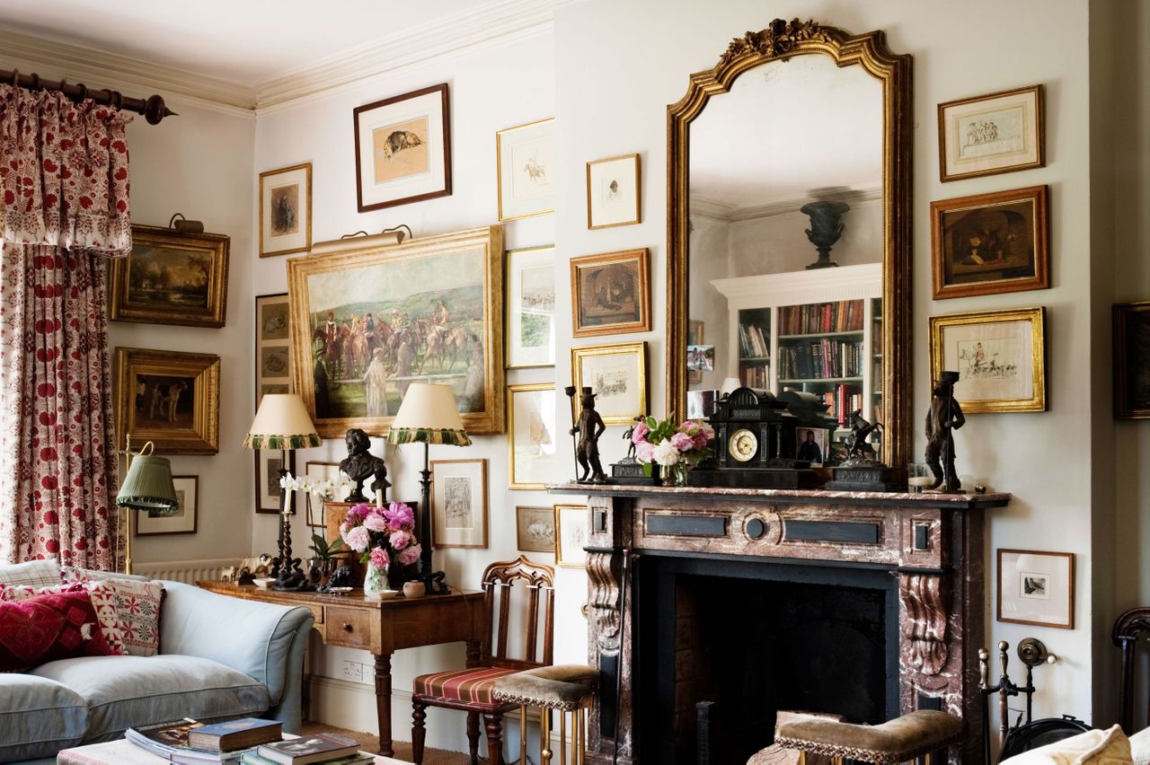 Living room with gallery wall