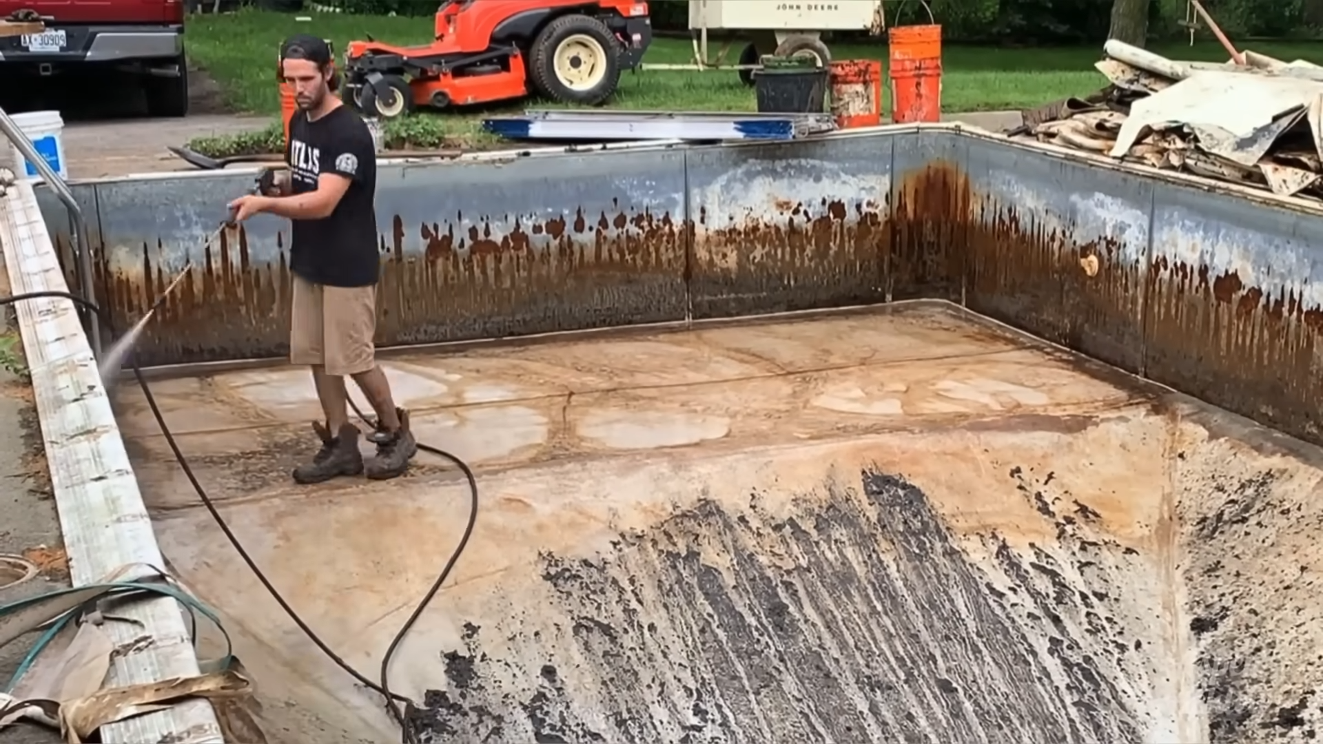 This pool was buried under decking for 20 years