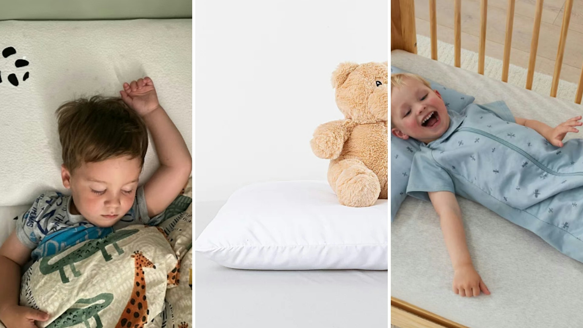 collage of images showing best toddler pillow testing.png