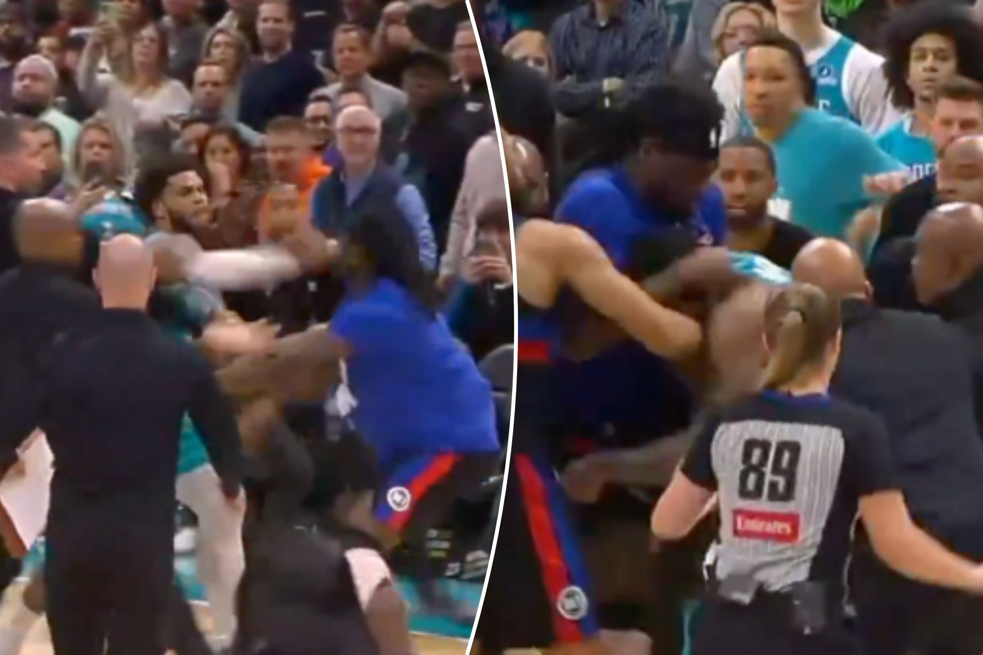 Isaiah Stewart punches headlocked Miles Bridges in ejection-filled NBA ...