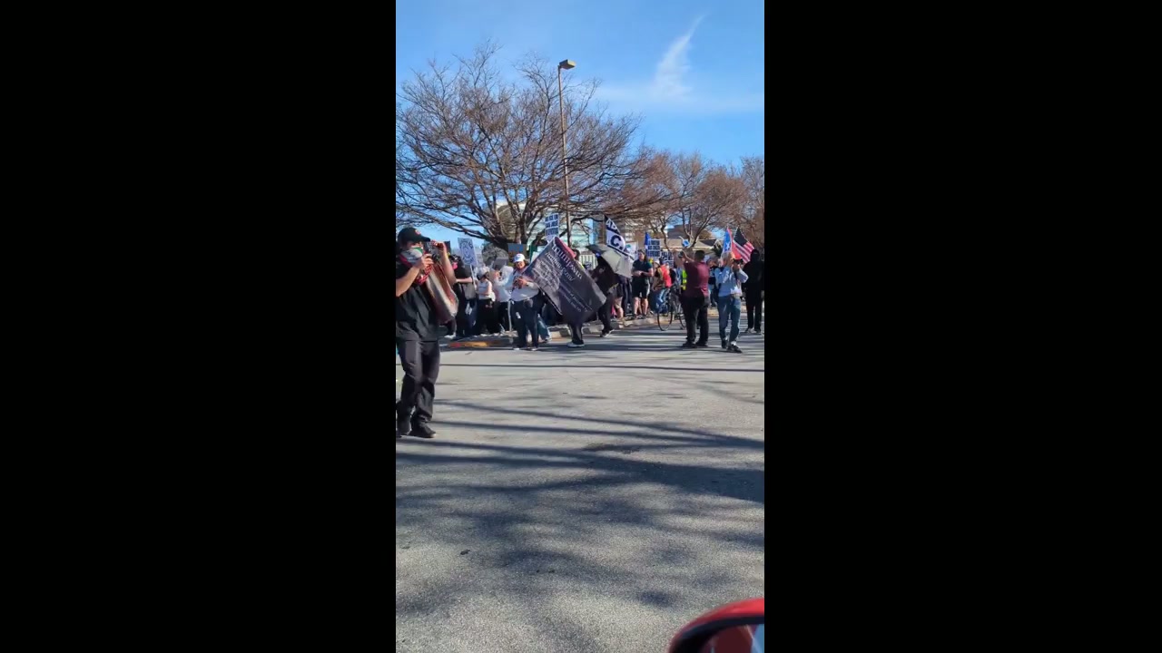 Anti-ICE protest outside Super Bowl at Levi’s Stadium in Santa Clara ...