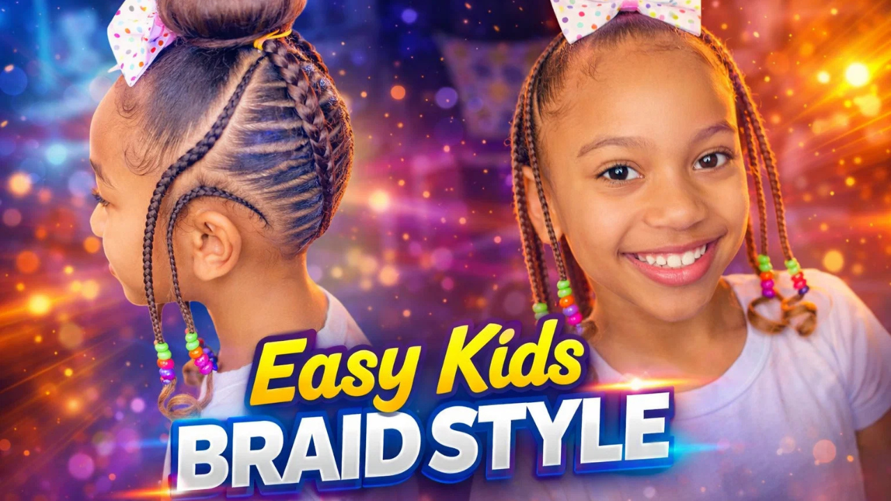 Easy kids braid style for a neat and cute look
