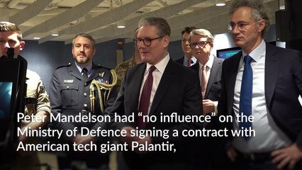 Mandelson had 'no influence' on MoD contract with Palantir, says minister