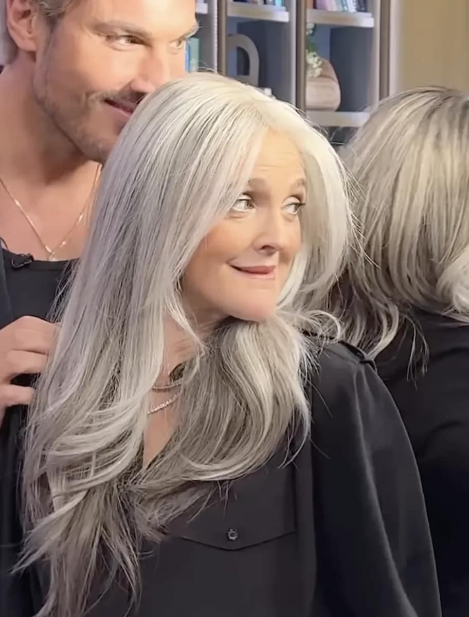 Drew Barrymore’s icy gray hair transformation has everyone doing a