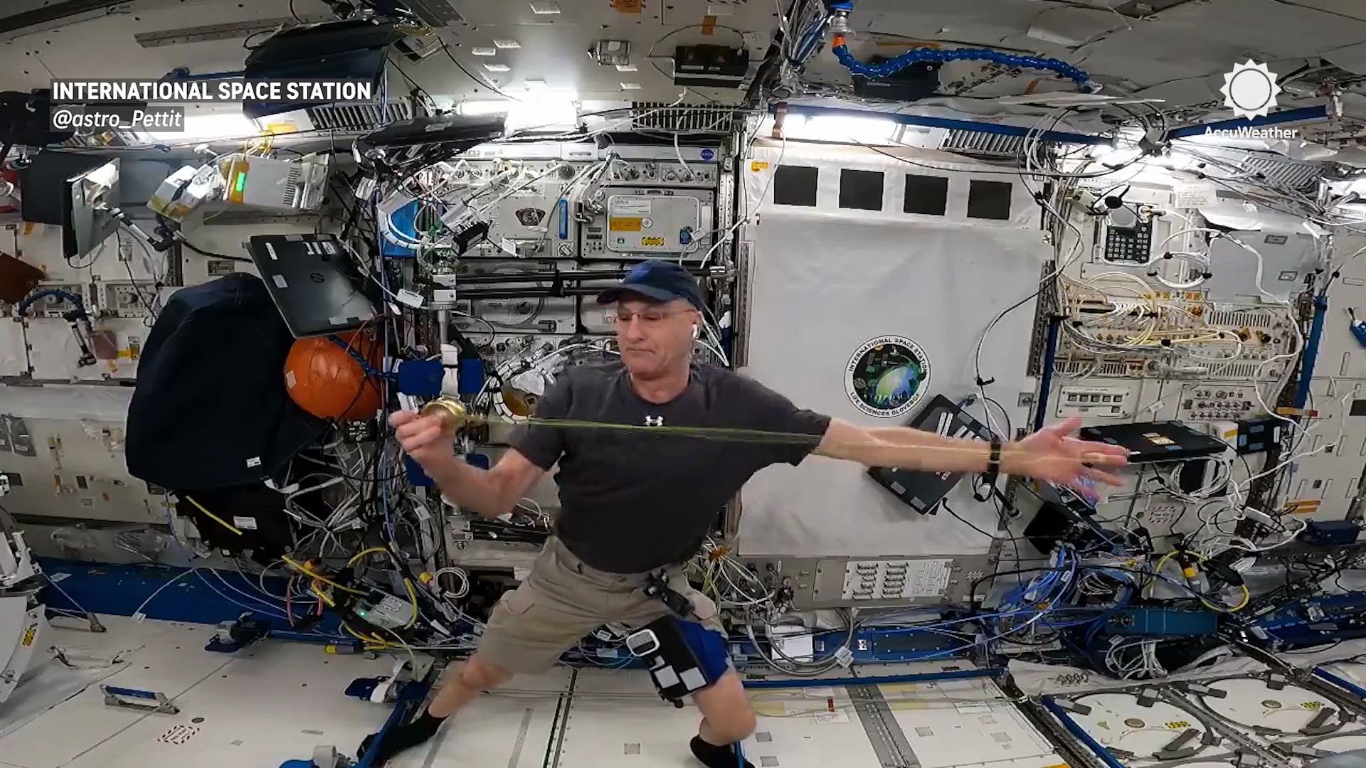 Astronaut shows off yo-yo moves in zero gravity aboard space station