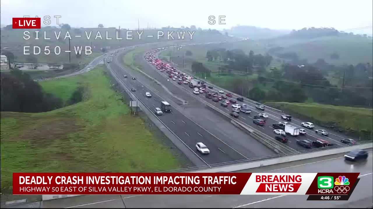 1 dead in crash down hill along Highway 50 near El Dorado Hills, CHP says