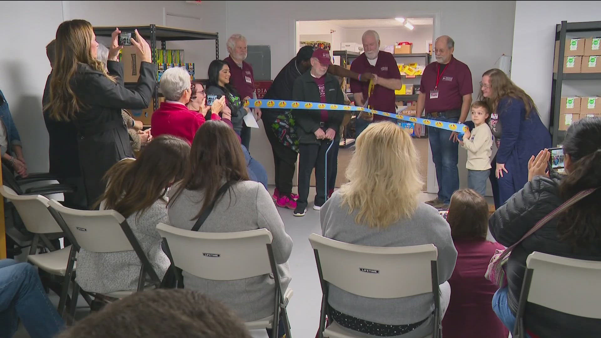 Meridian Food Bank holds ribbon-cutting for new backpack room