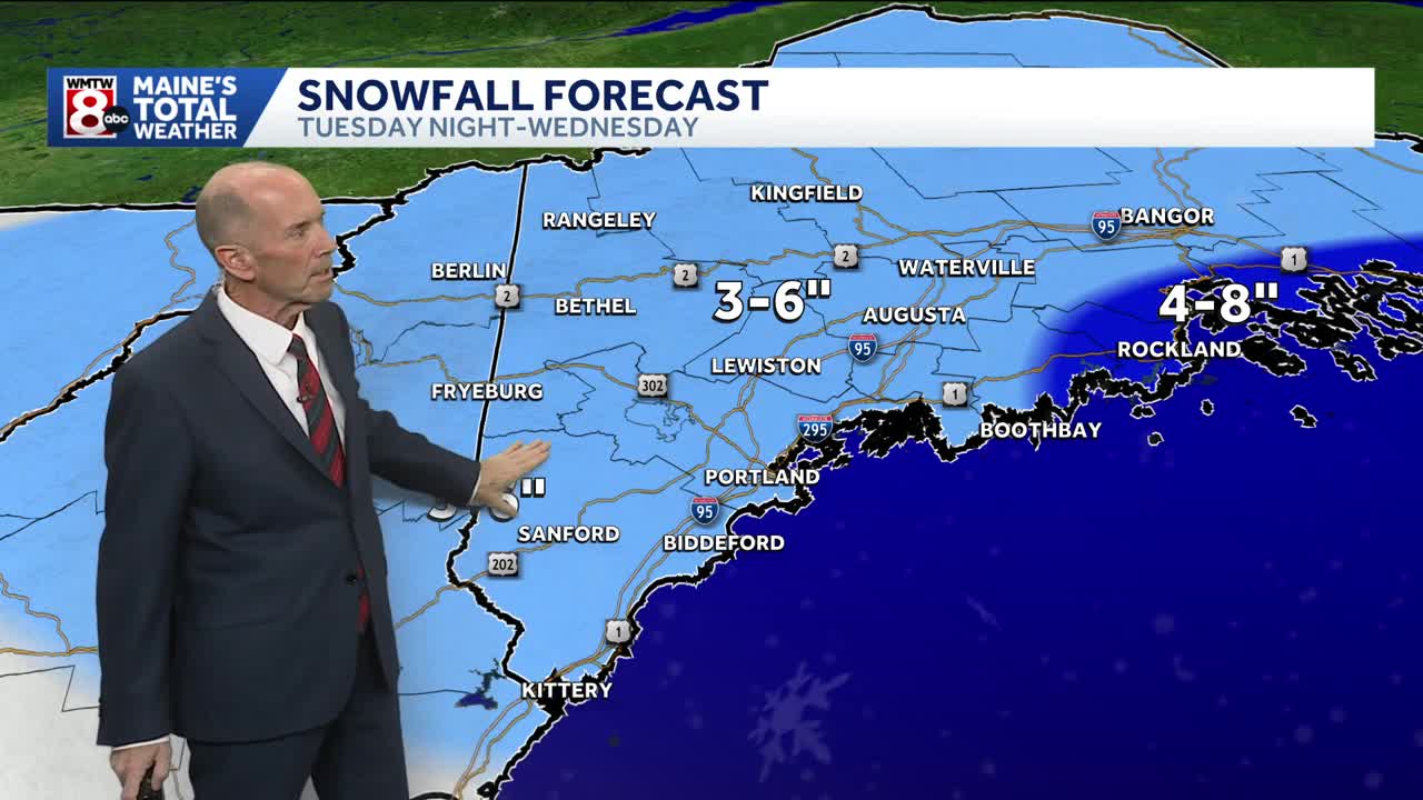 Fast moving round of snow this evening