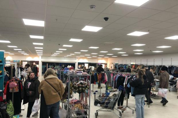 Huge queue spotted outside of charity shop on retail park - here's why