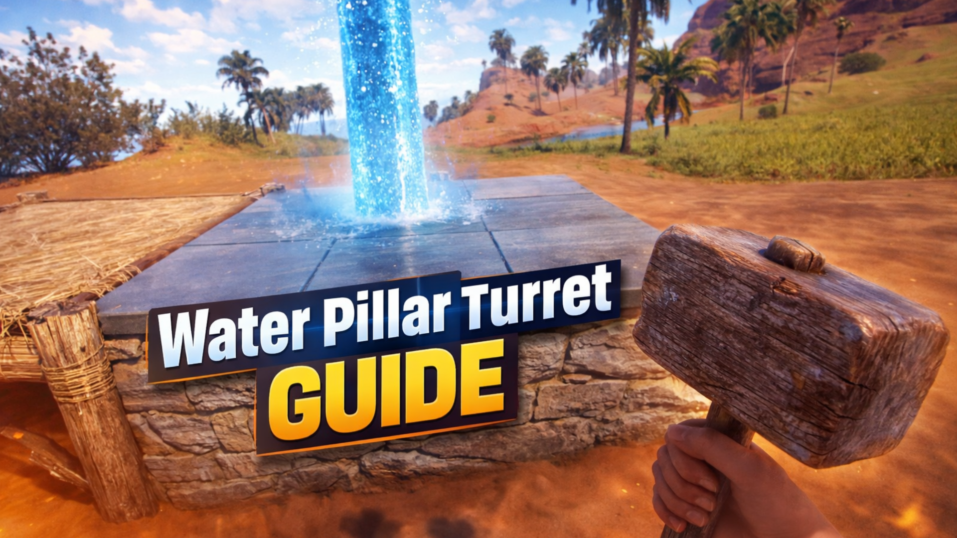 Maximize defense with floating turrets: Pillar + water technique