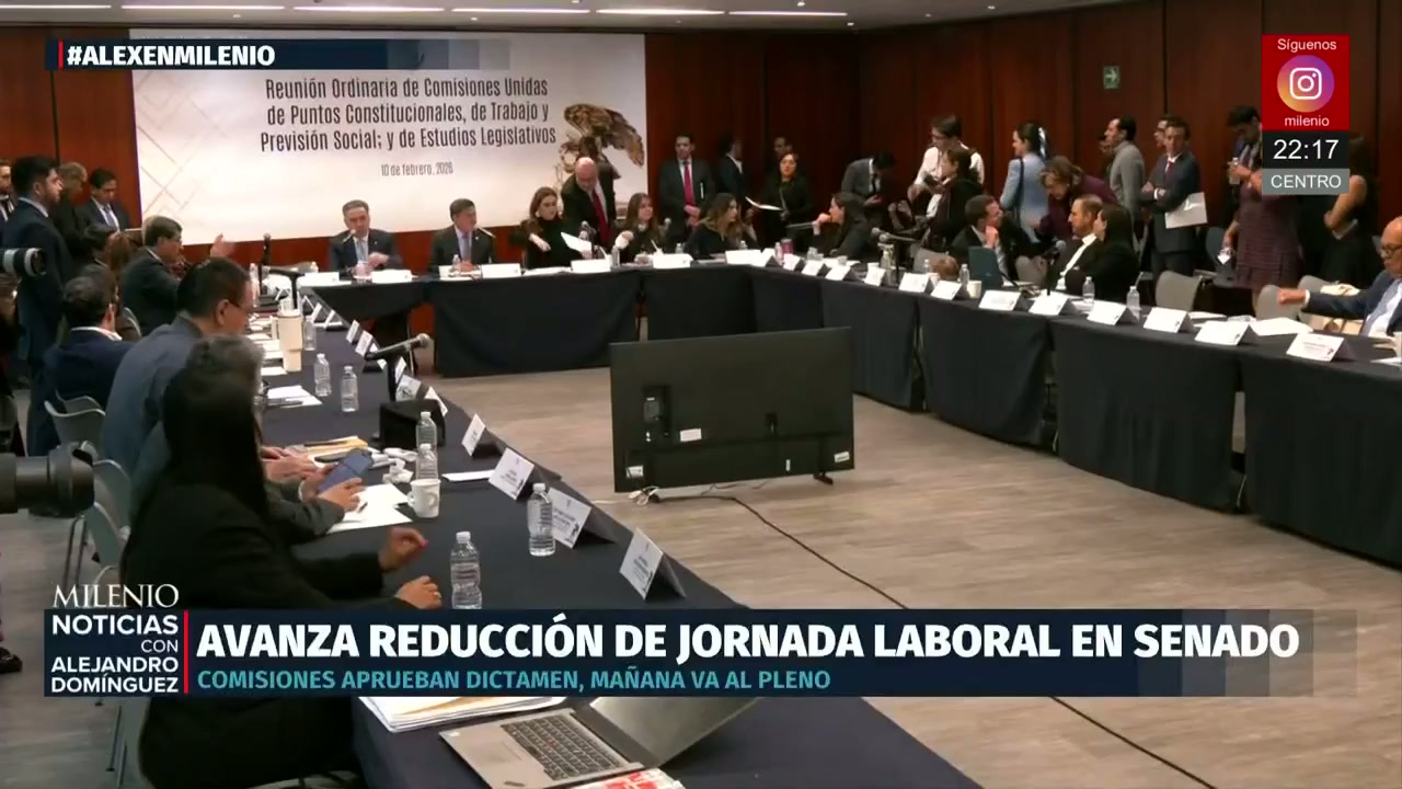 Senado aprueba en comisiones reducción de jornada laboral a 40 horas
