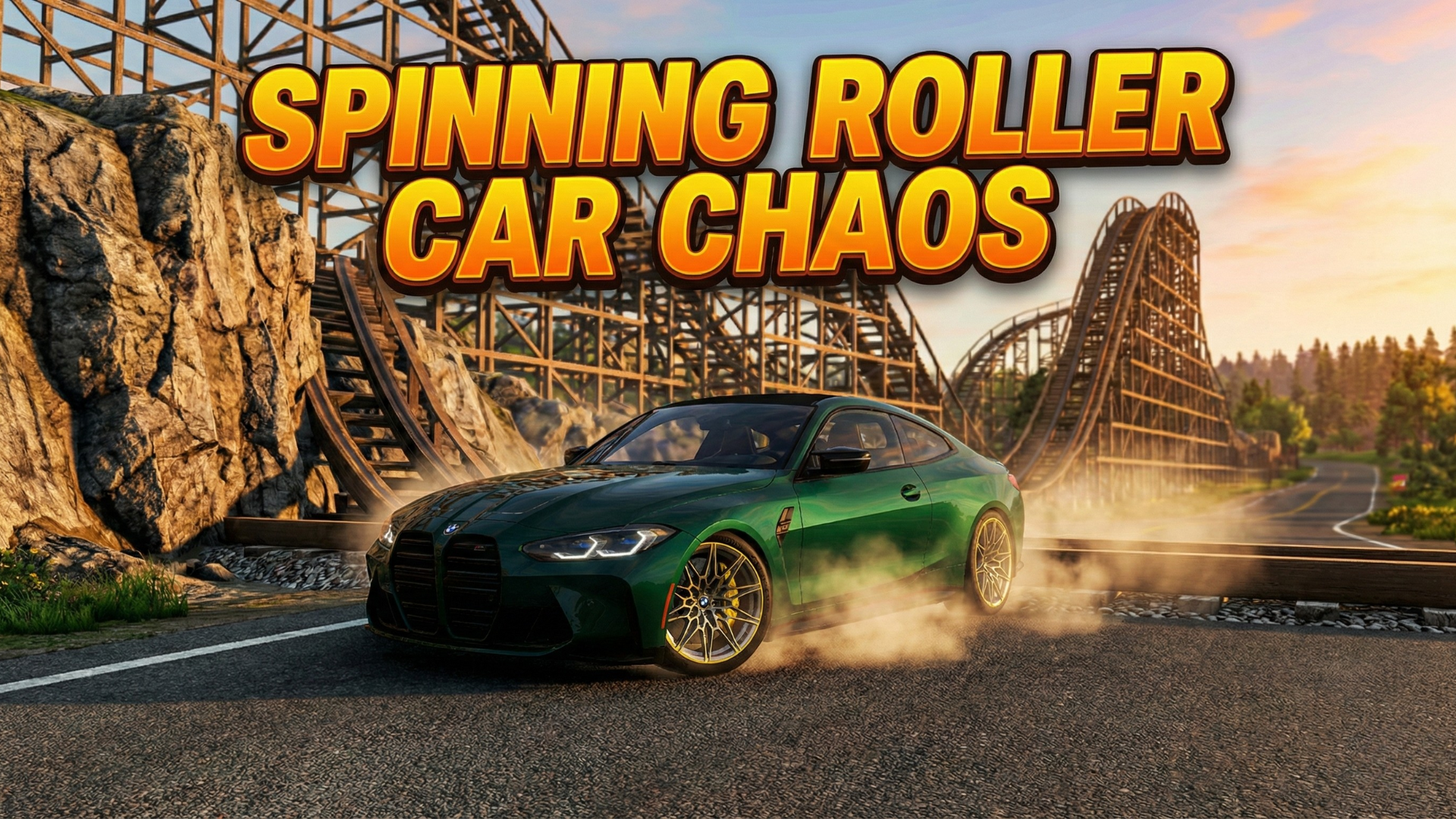 Cars vs giant hamster wheel and spinning roller crossroad collisions