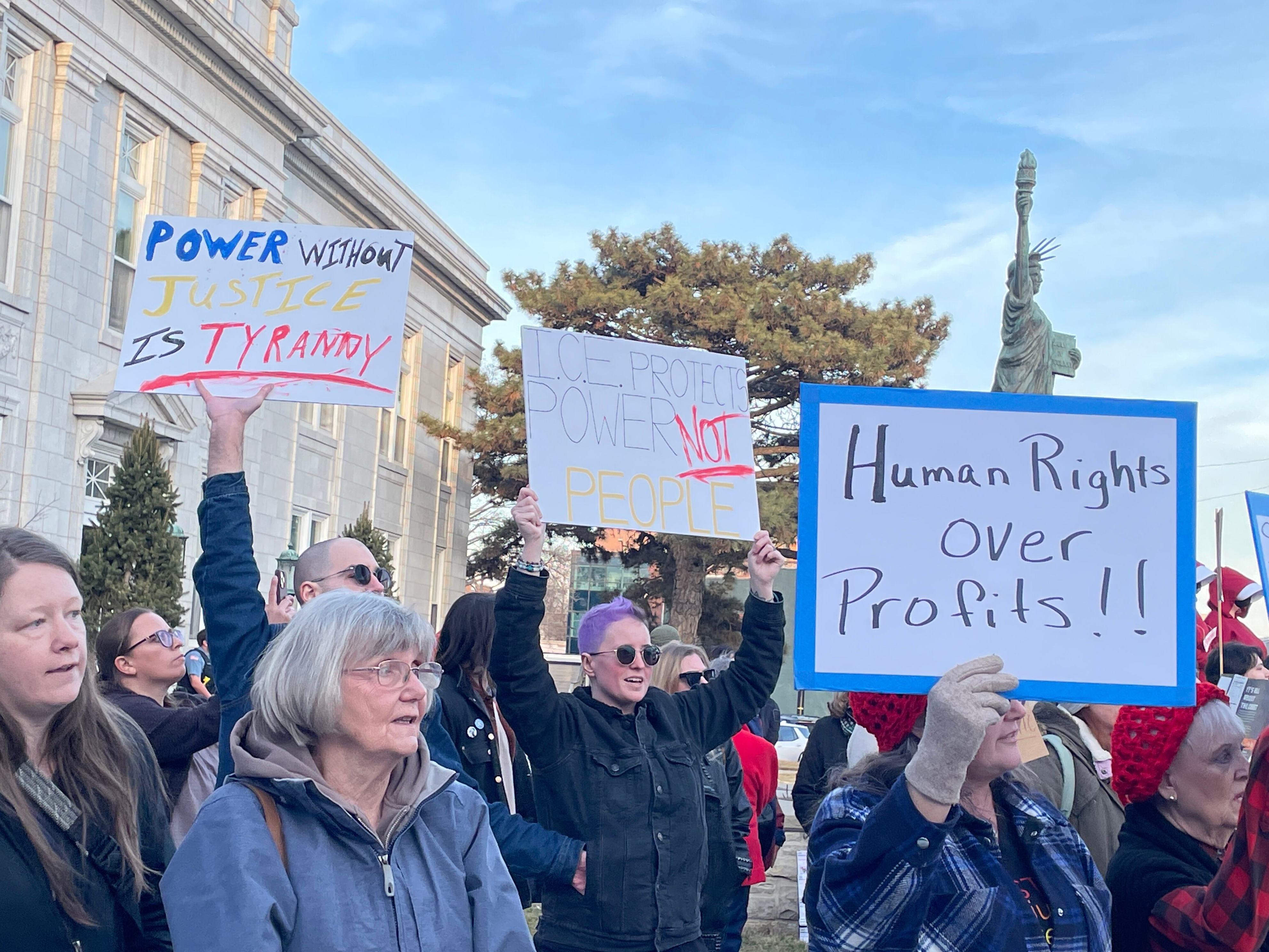 More than 100 protest planned ICE detention center in Leavenworth