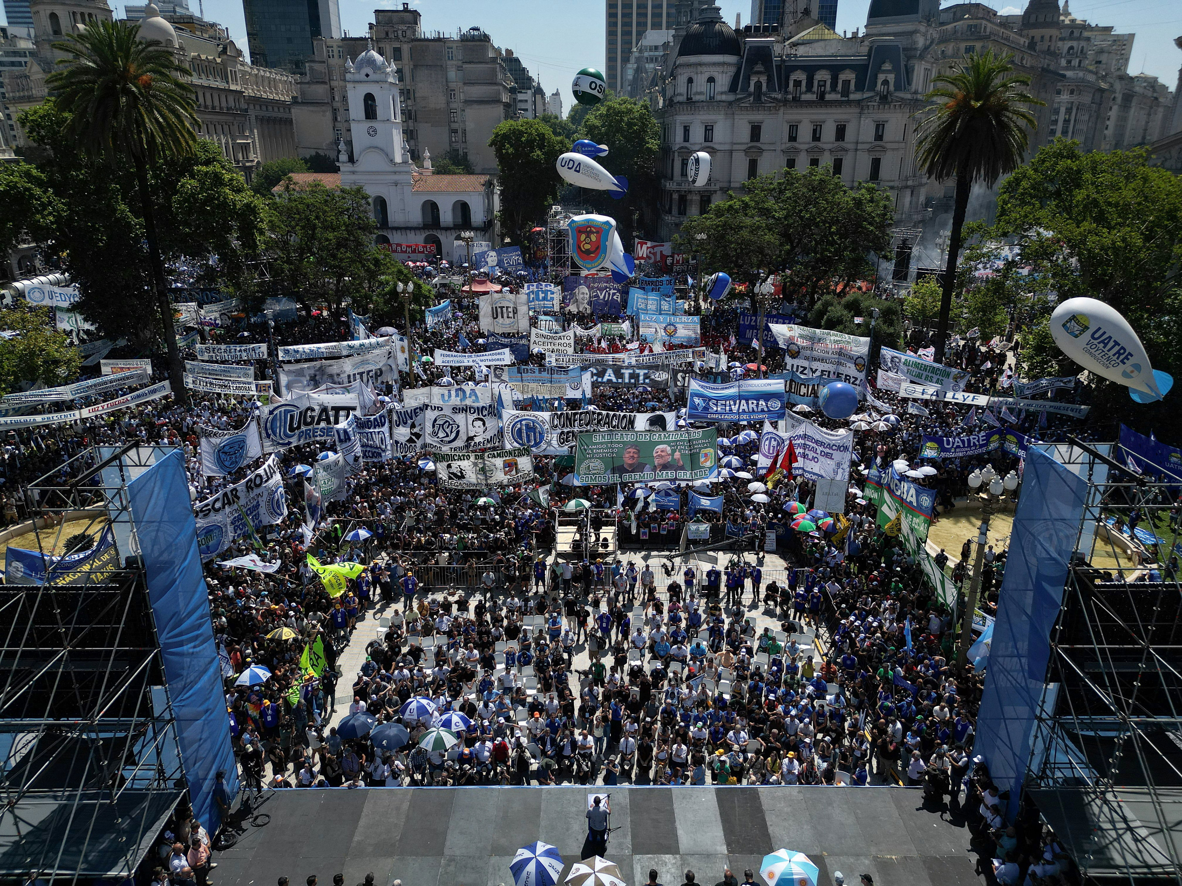 Los sindicatos argentinos protestan en las calles contra el proyecto de ...
