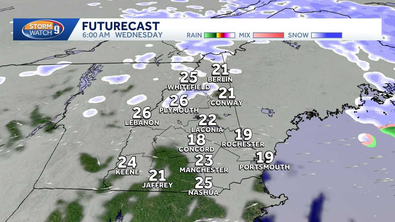 Slippery travel possible across New Hampshire Wednesday morning as snow ...