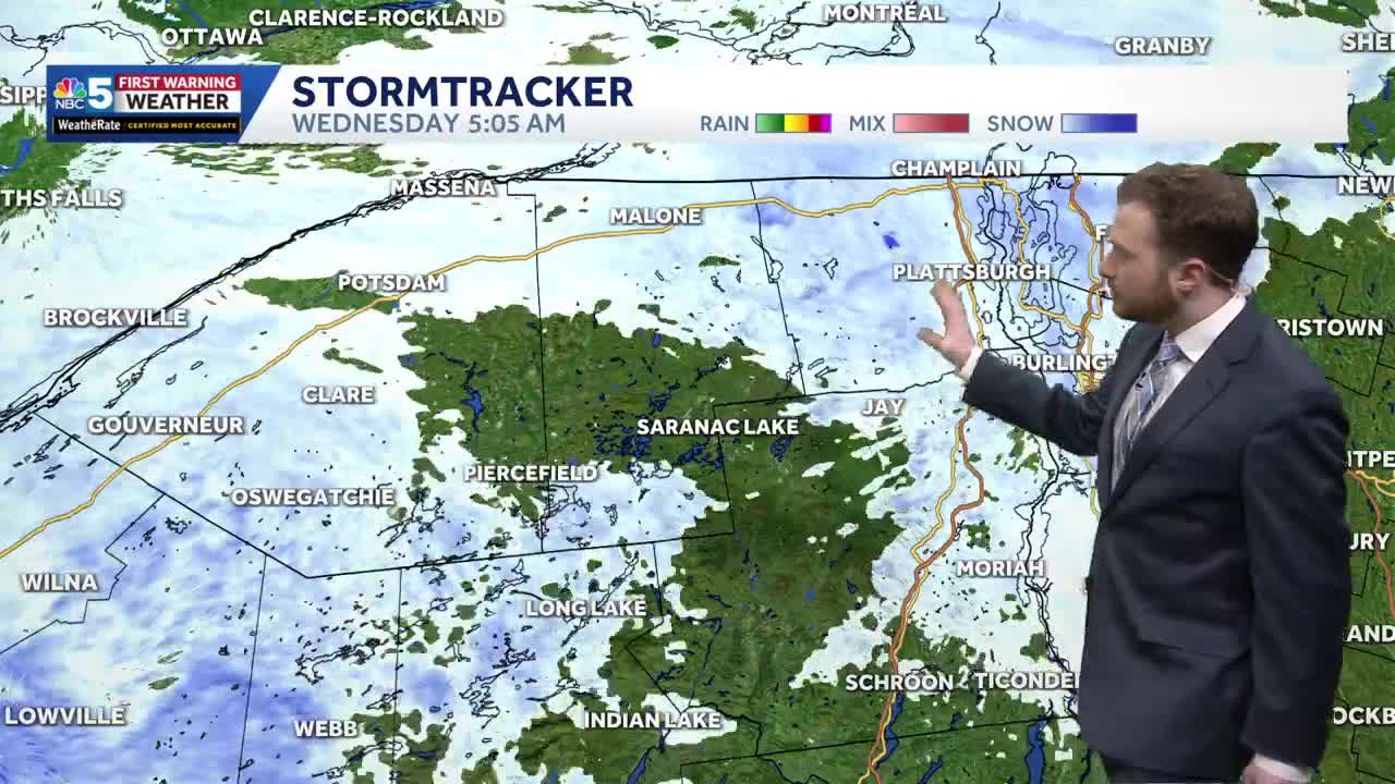 Scattered snow showers continue Wednesday in Vermont, New York (02-11-26)