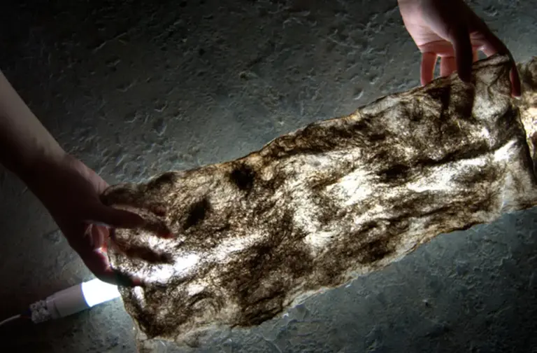 These pretty textiles are made out of human hair