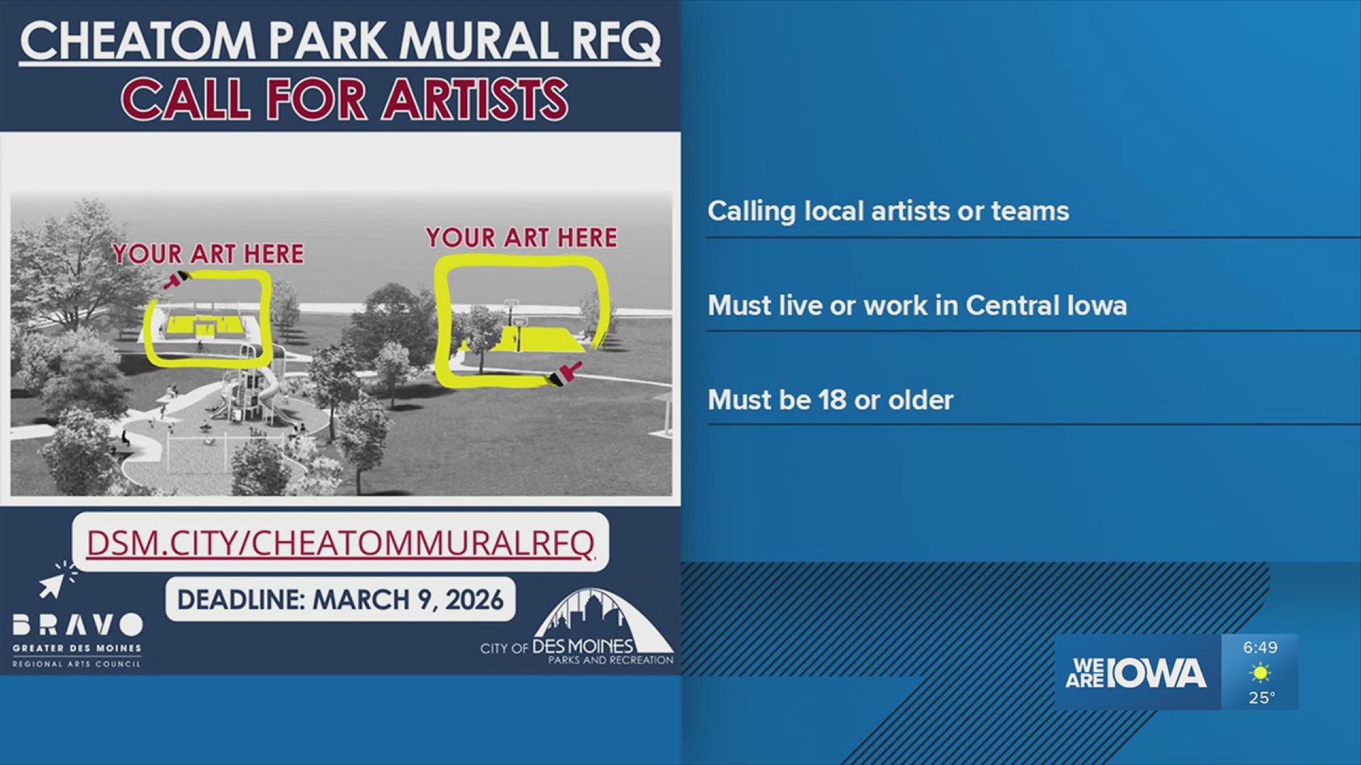 Des Moines Parks and Rec. calling for artists for new mural