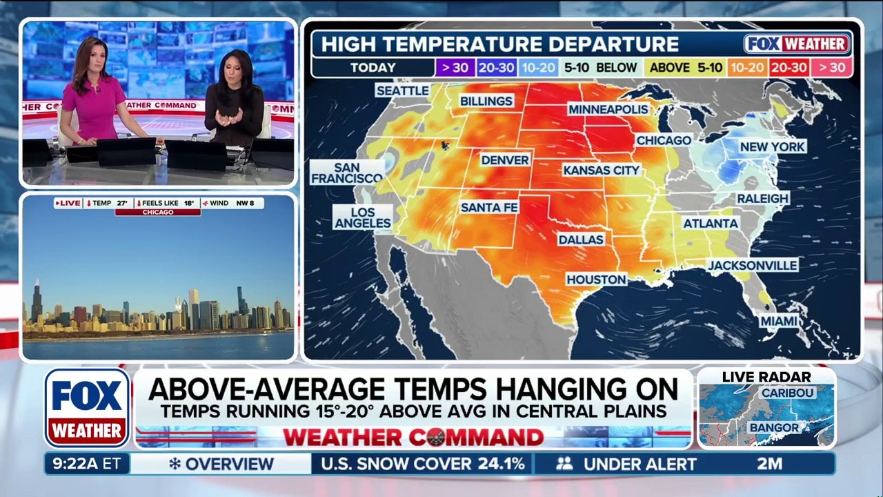 Millions across central US feel above-average temperatures as warmth ...