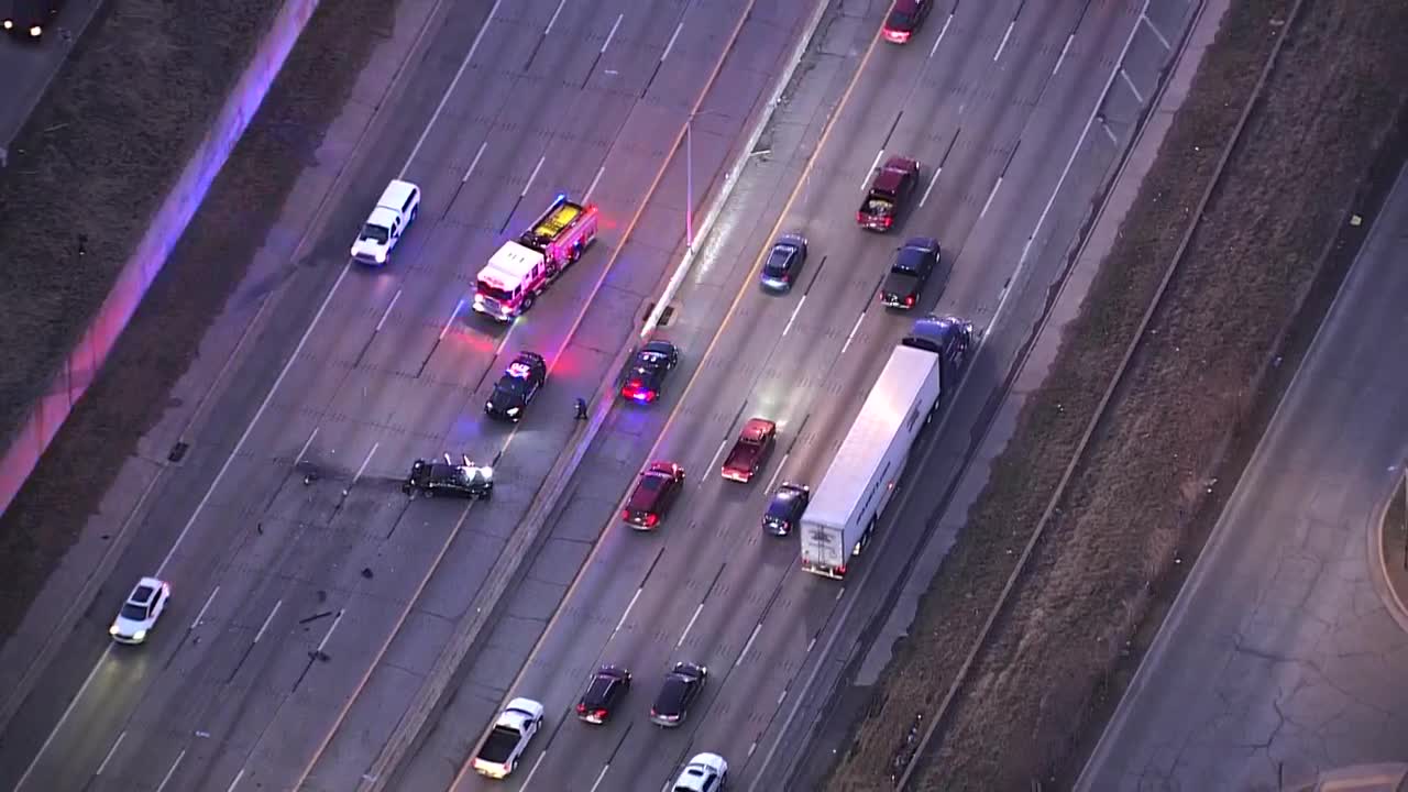 Sky 5 shows significant backup after crash on I-44 in OKC