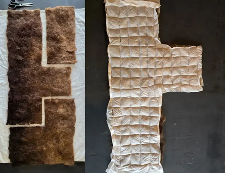 These pretty textiles are made out of human hair