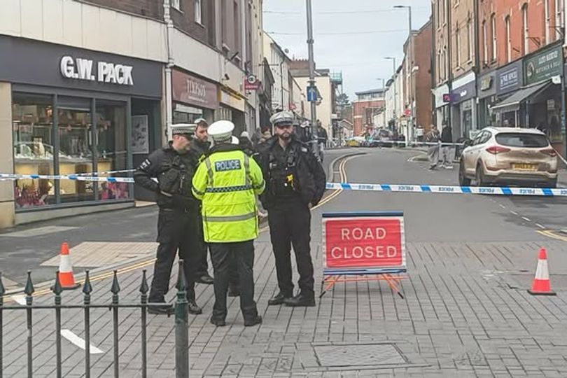 Pedestrian seriously injured after town centre crash