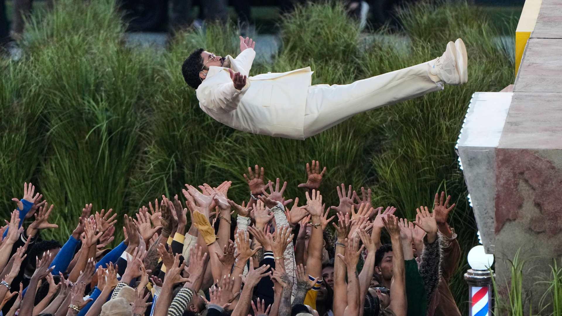 Behind the scenes at Bad Bunny's Super Bowl performance