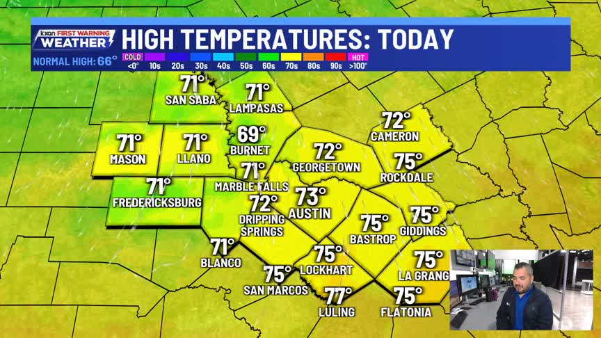 Warmer leading to Valentine's Day front and rain | Feb 11 KXAN weather ...