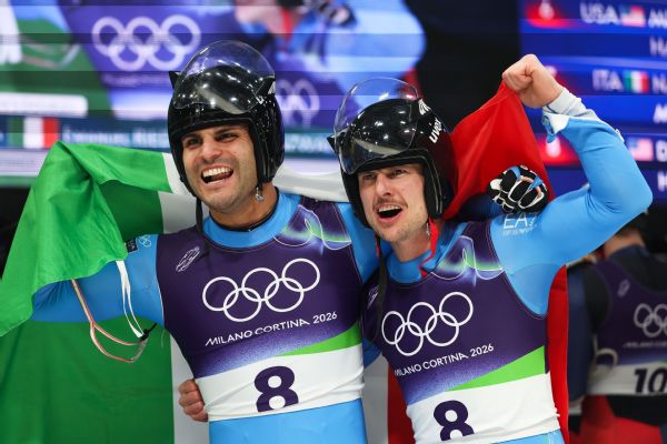 Italian team rallies for Olympics men's doubles gold in luge