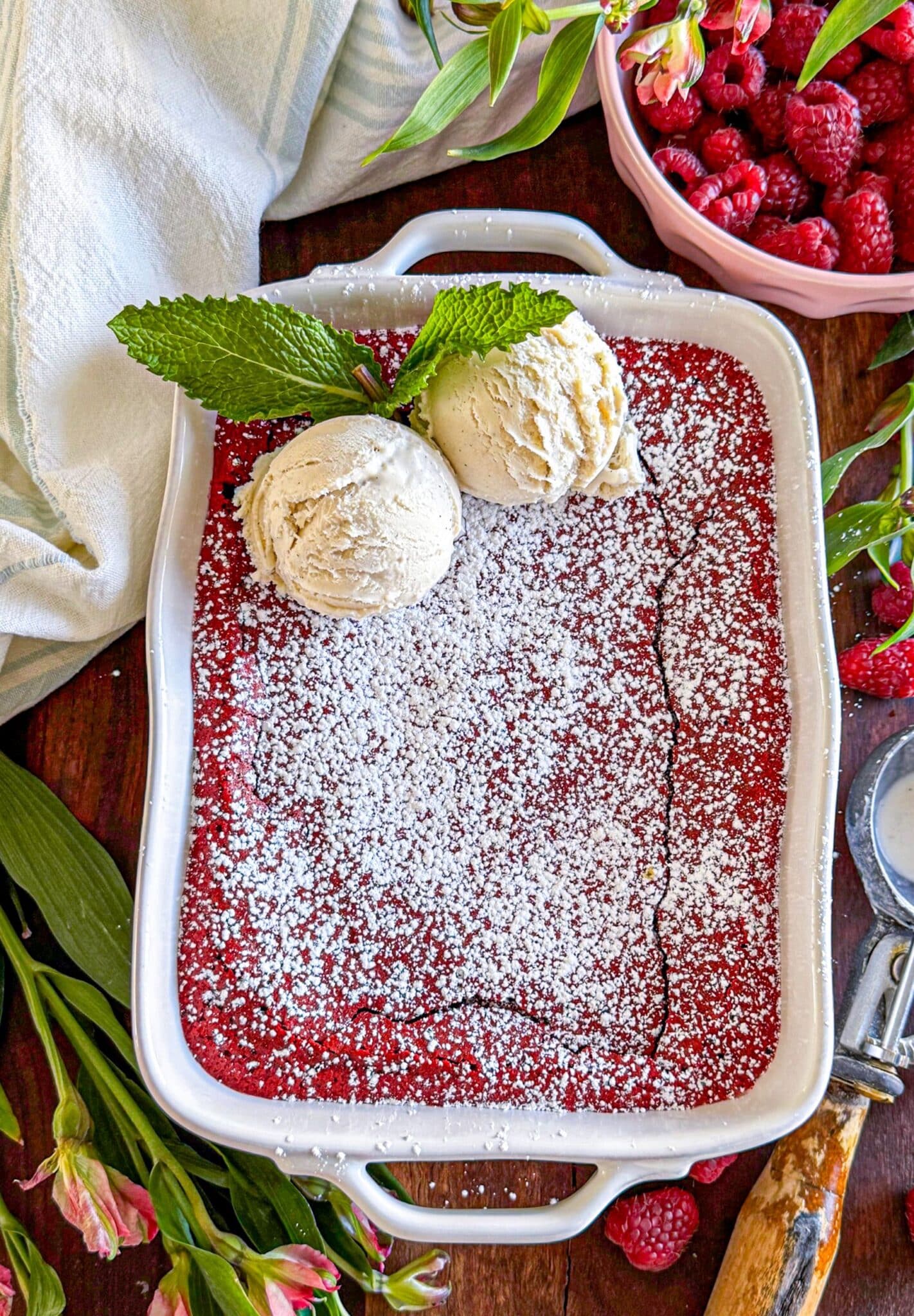 Red velvet brownie pudding recipe