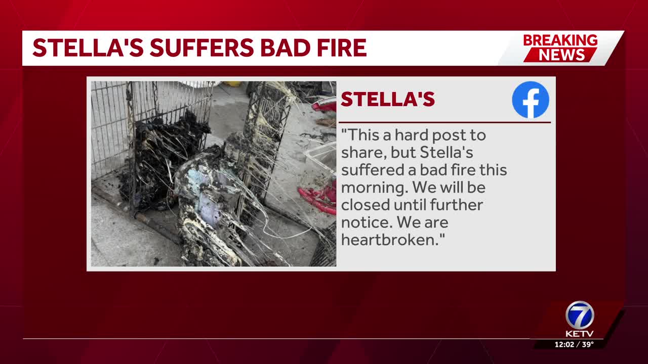 Stella's Bar and Grill closed until further notice after fire