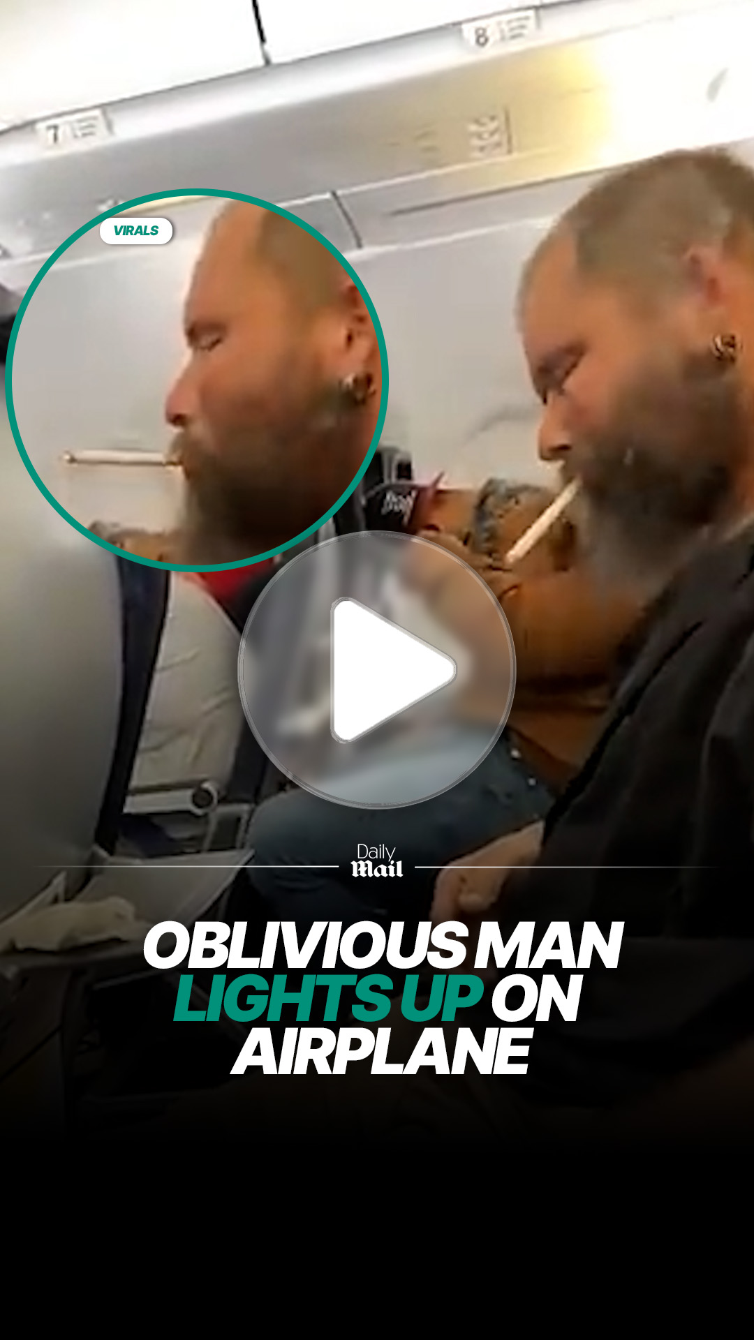 Oblivious man does something shocking on an airplane