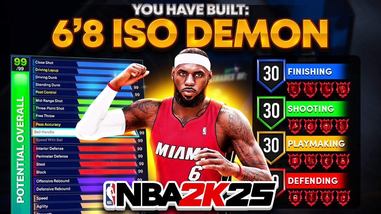 This 6'8 demigod ISO build will dominate NBA 2K25! Overpowered build ...