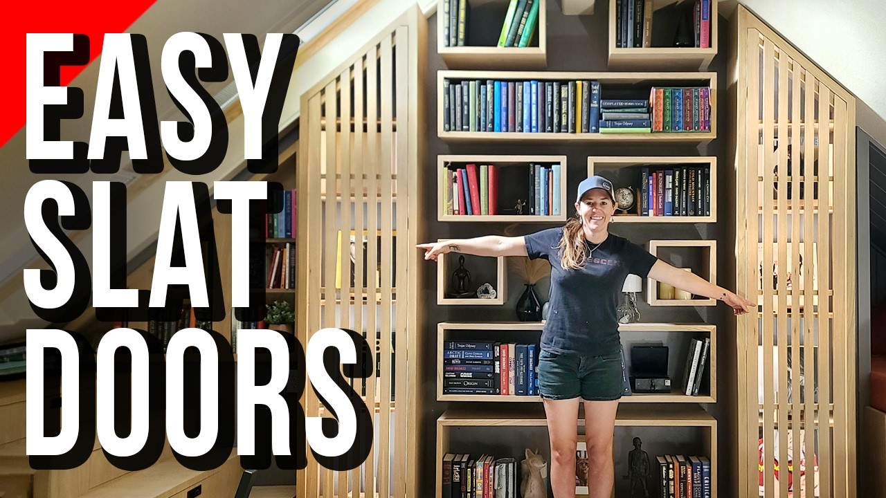 Watch me build tall DIY cabinets with slatted doors