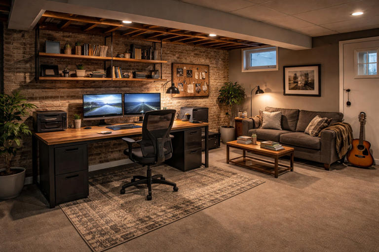Turning your basement into a productive home office space