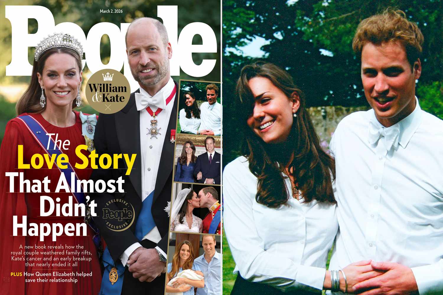 Kate Middleton and Prince William in 2025. Inset: the couple on their graduation day in 2005 The Middleton Family 2011/Shutterstock