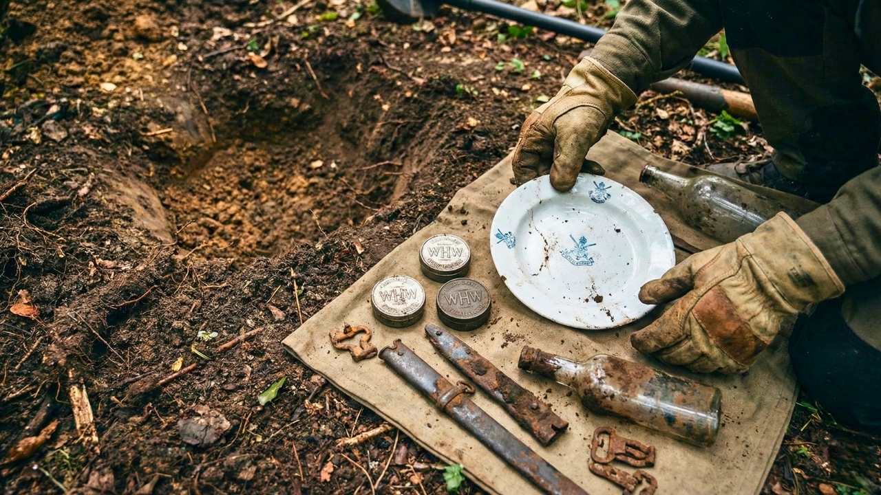 WWII dump site reveals Luftwaffe plate, Winterhilfswerk badges and ...