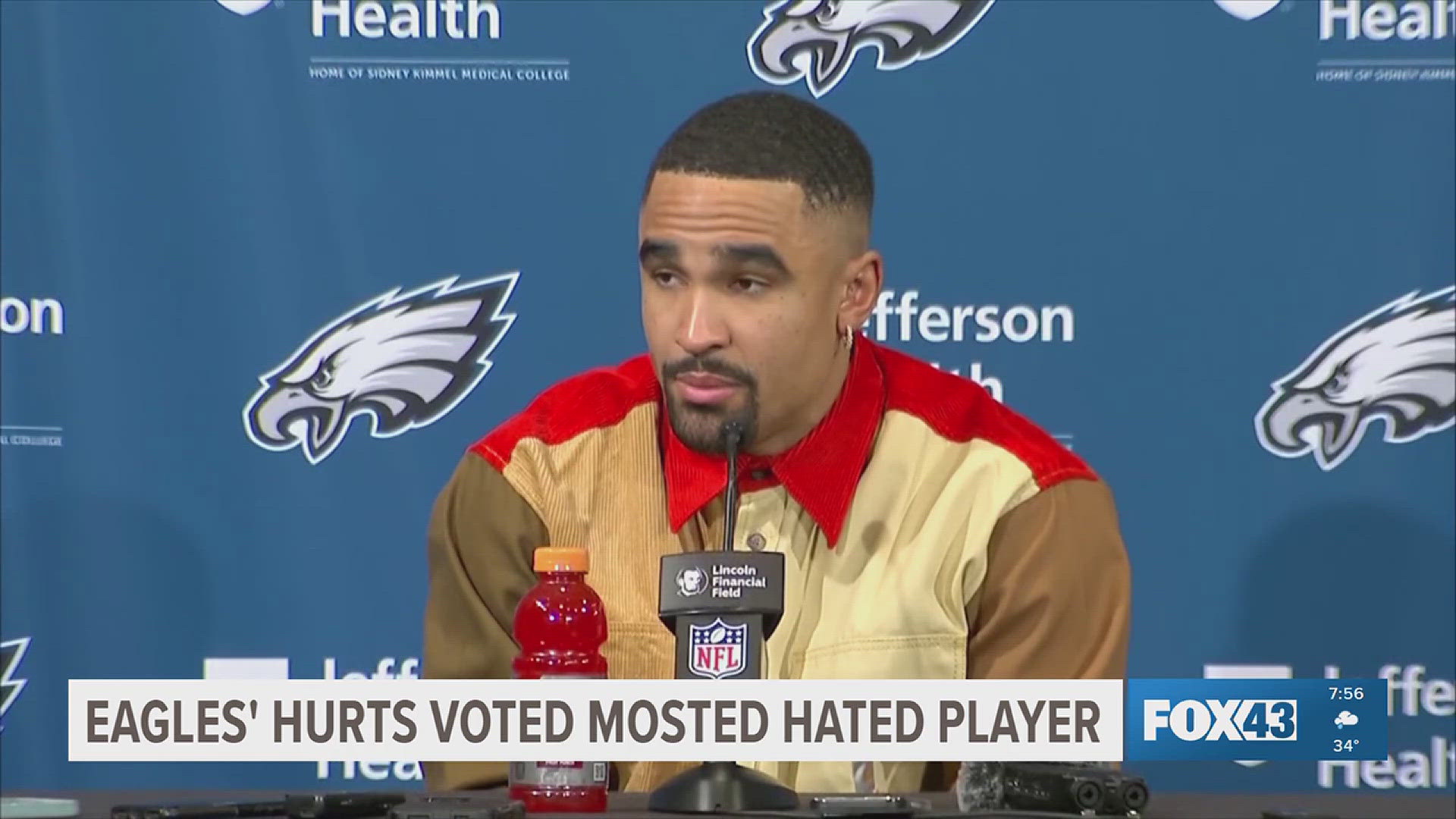 Eagles' Hurts voted NFL most hated player